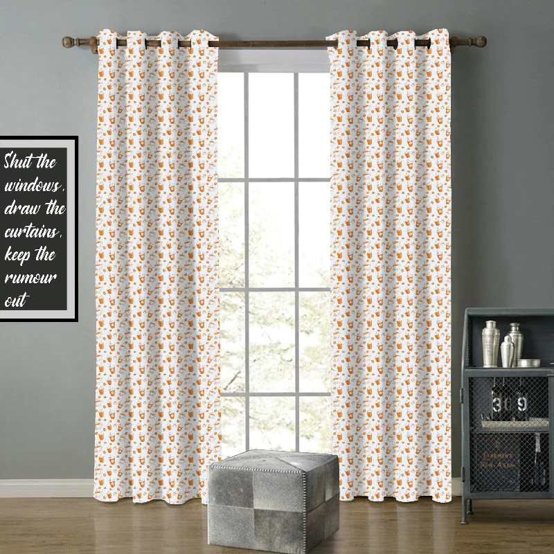 Cotton Cold Coffee 7ft Door Curtains Pack Of 2