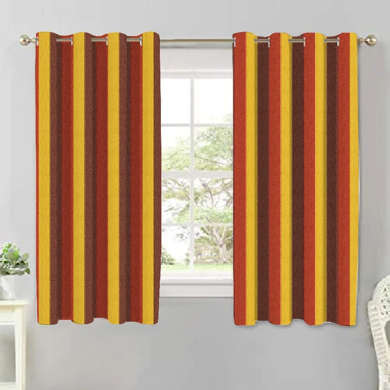 Cotton Dobby Stripe 5ft Window Curtains Pack Of 2