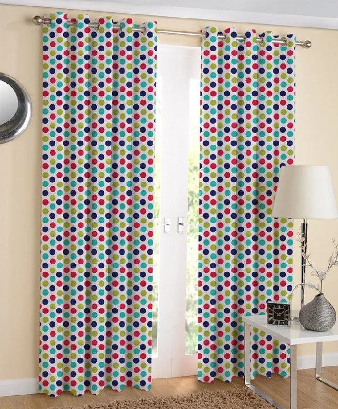 Cotton Singer Dot 7ft Door Curtains Pack Of 2