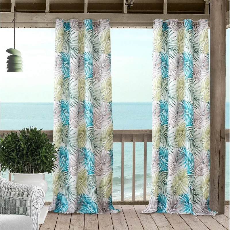 Elrene Tahiti Palm Leaf Indoor/Outdoor Grommet Window Panel