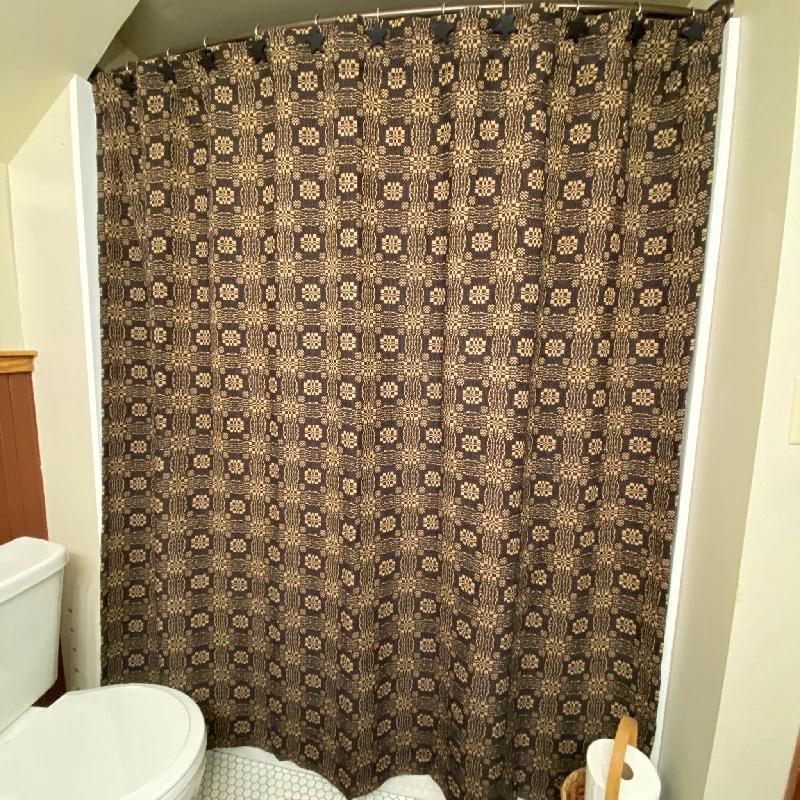 Gettysburg Black and Tan Woven Shower Curtain