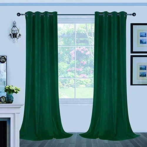 Joydeco Luxury Velvet  Grommet Blackout Curtain - 2 Panels, Thermal Insulated, Privacy