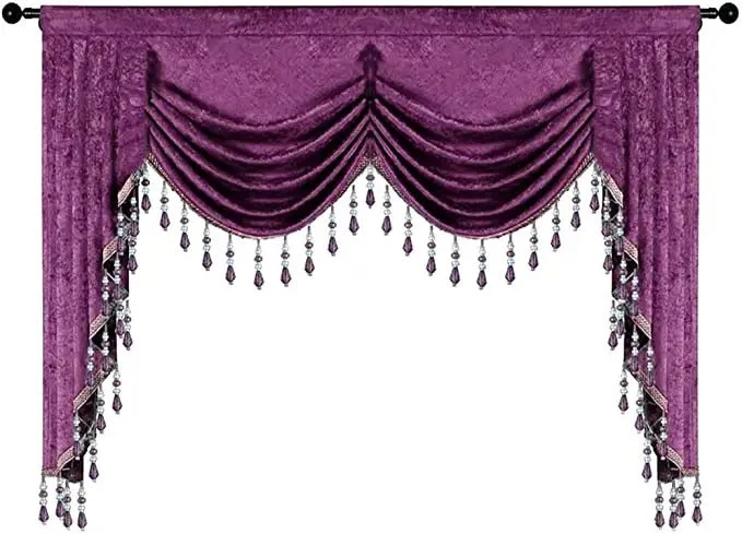 Mila Classic Plain Velvet Valance - Purple