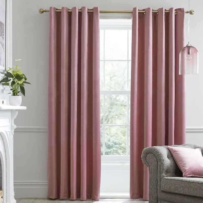 Montrose Pair of Eyelet Curtains by Laurence Llewelyn-Bowen in Blush