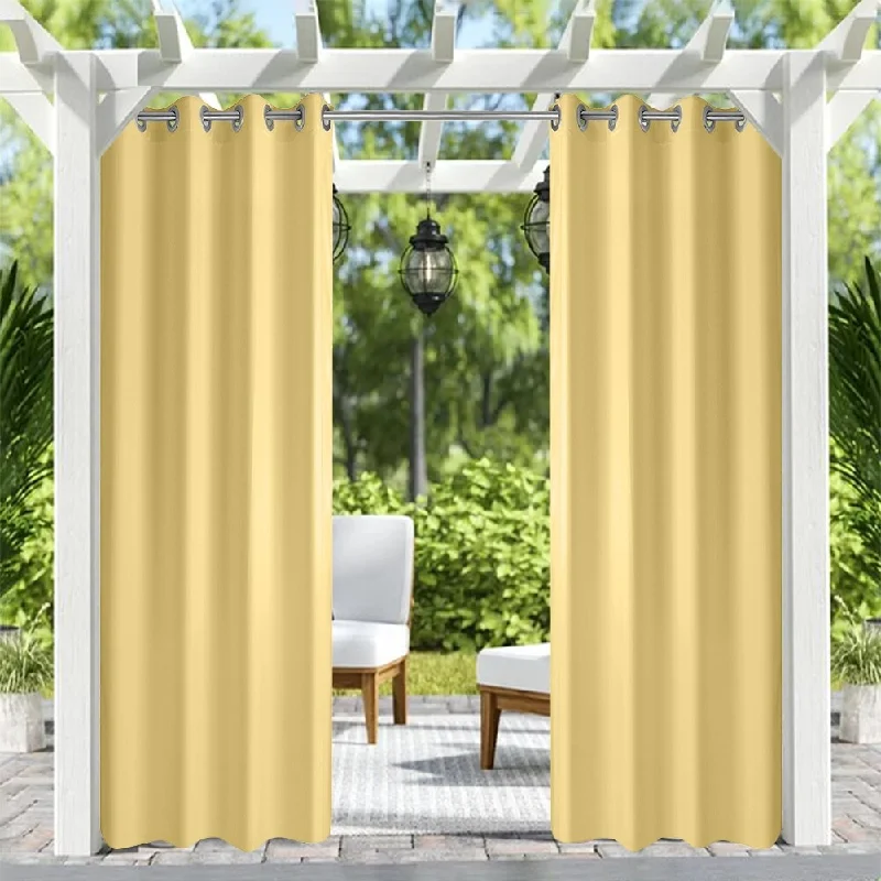 Pro Space Buff Thermal Grommet Blackout Curtain for Patio Porch Gazebo Cabana - 50 in. W x 84 in. L - 50*84in