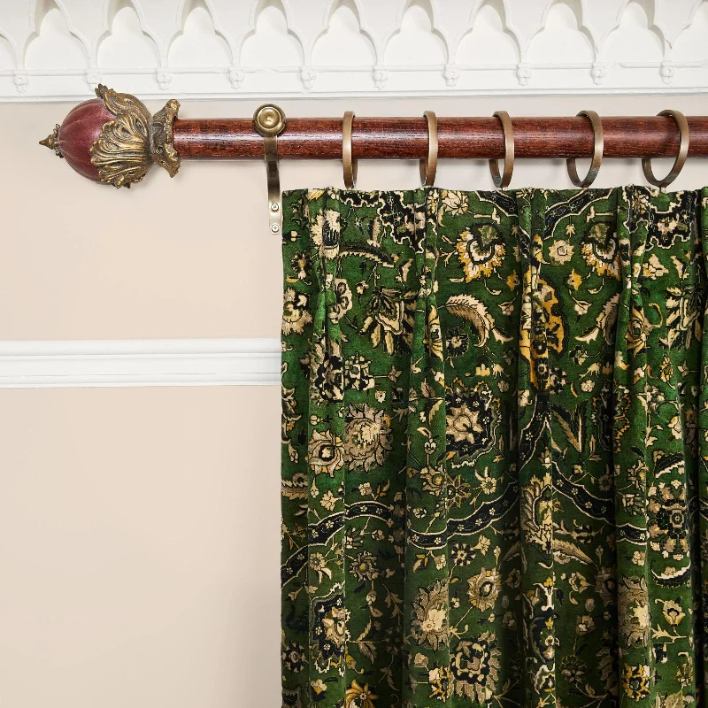 ZANJAN Velvet Curtain - Juniper Green