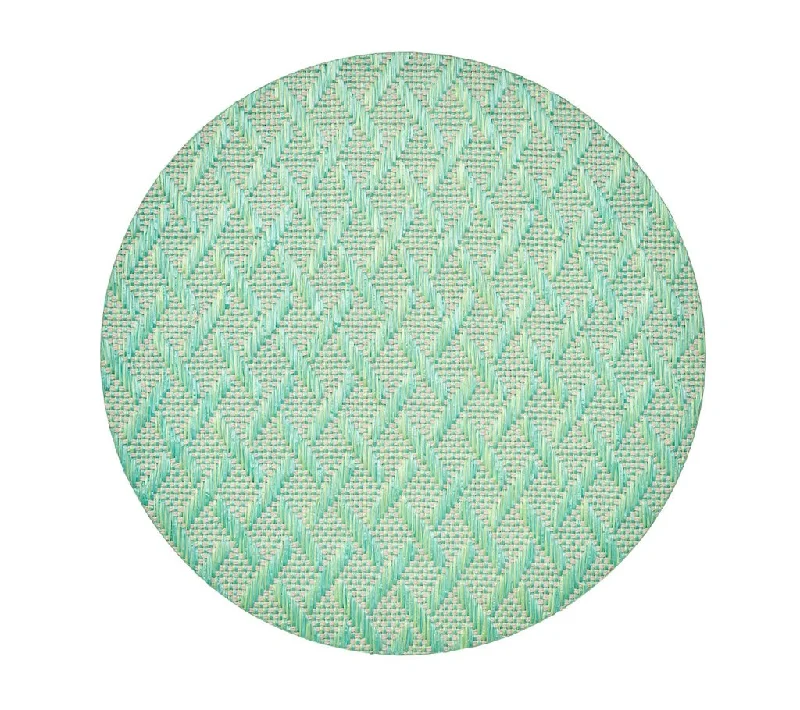 Basketweave Placemat in Marine & Lime