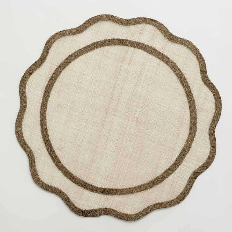 Brown Scalloped Rice Paper Placemat | Set of 4