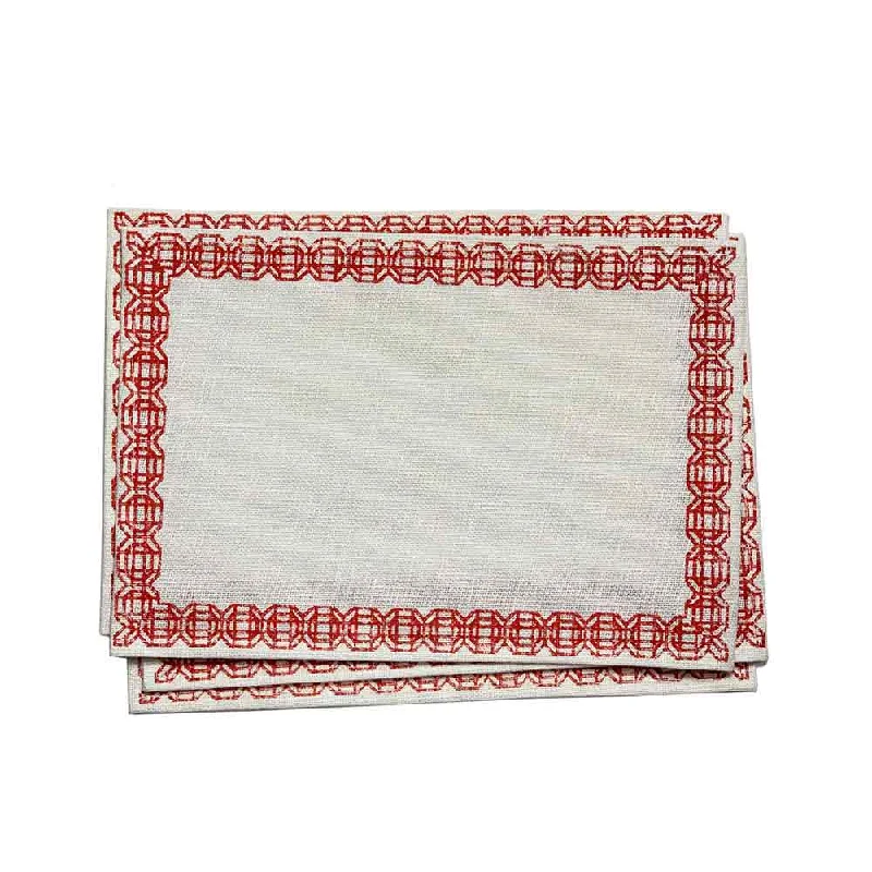 Coral Bamboo Jute Placemat | Set of 4