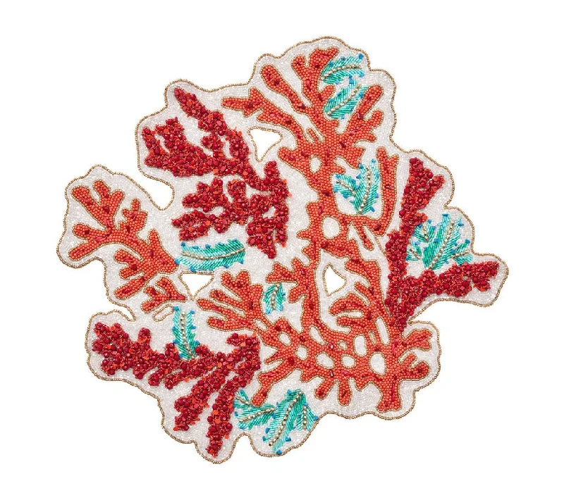 Coral Spray Placemat in Coral & Turquoise, Set of 2