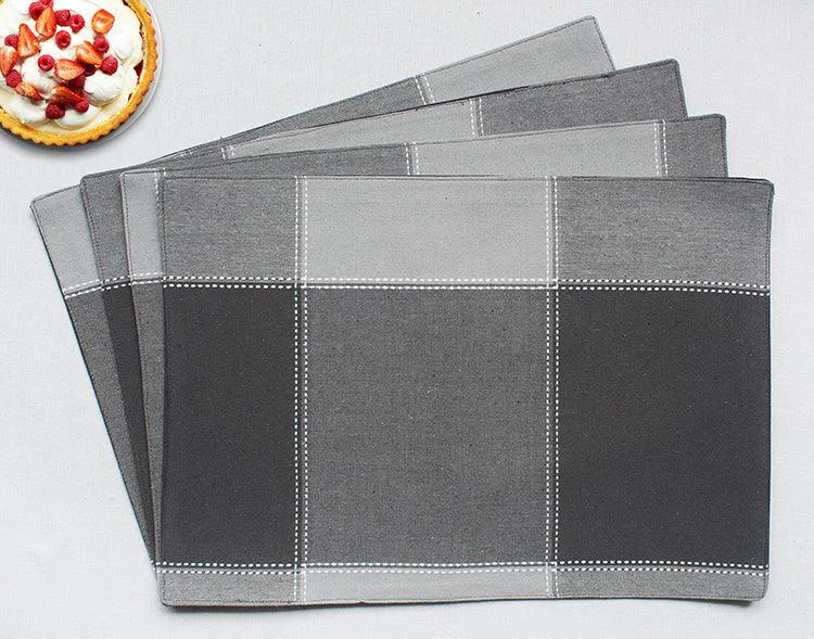 Cotton 4 Way Dobby Grey Table Placemats Pack Of 4