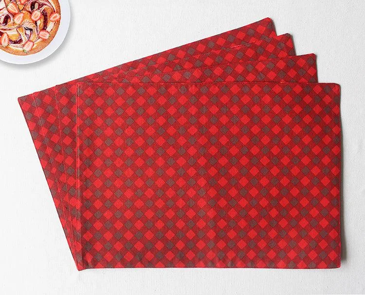 Cotton Buffalo Cross Table Placemats Pack Of 4