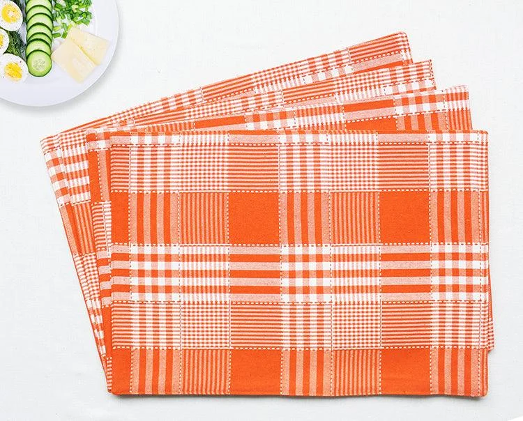 Cotton Track Dobby Orange Table Placemats Pack Of 4