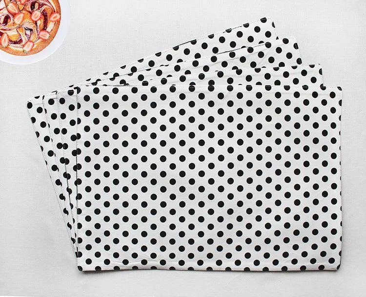 Cotton White Polka Dot Table Placemats Pack Of 4