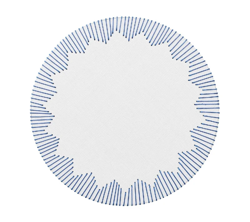 Dream Weaver Placemat in White & Blue, Set of 4