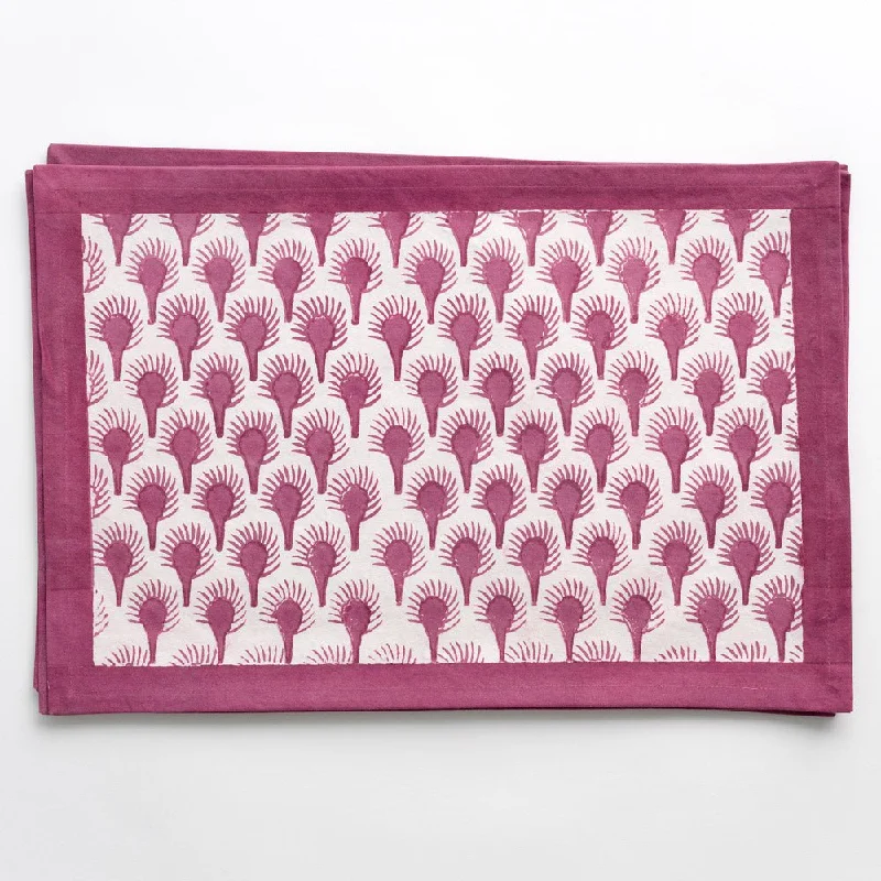 Geo Feather Fuchsia Placemats | Set of 4