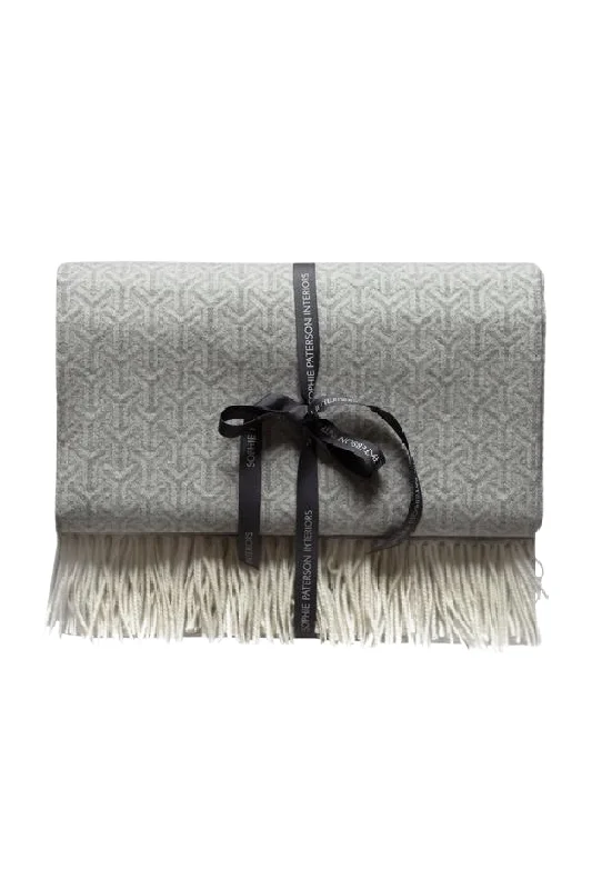 Gray Wool and Cashmere Gepmetric Throw | Andrew Martin Monte