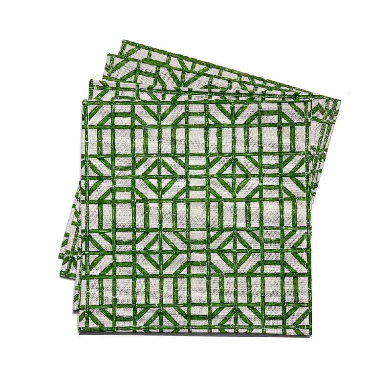 Green Bamboo Square Jute Placemat | Set of 4