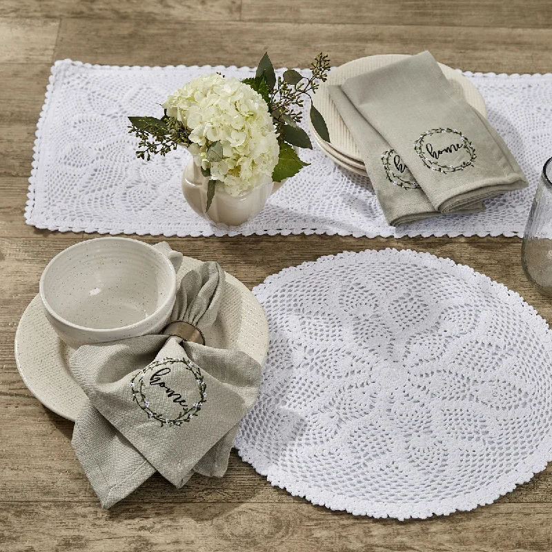 Kadia Round Lace Placemat - White set of 4 Park Designs