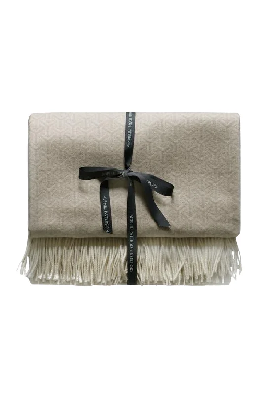 Nude Wool and Cashmere Geometric Throw | Andrew Martin Monte