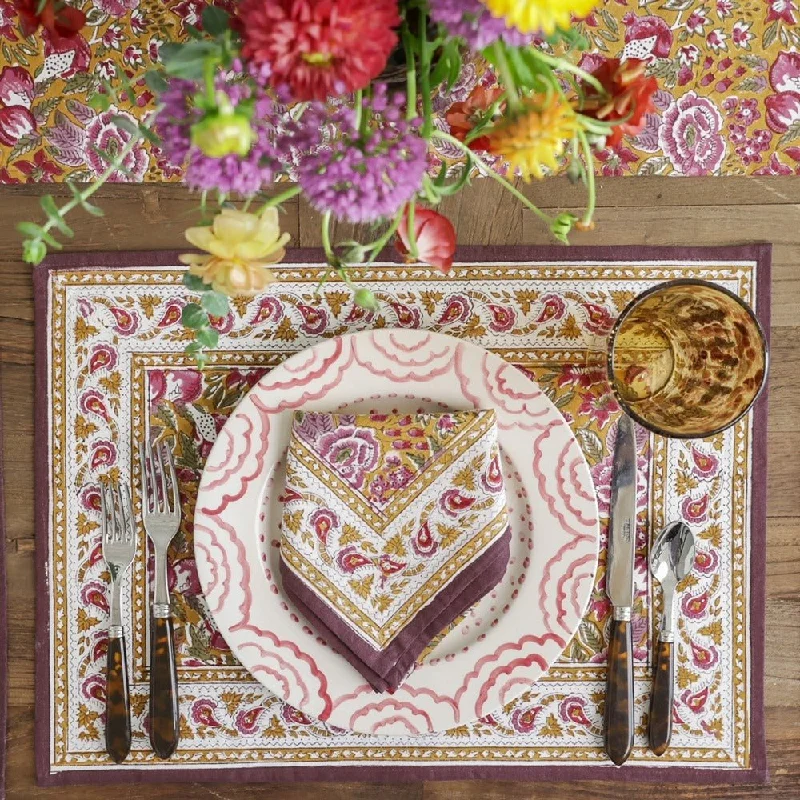 Pomegranate Garden Plum & Ochre Placemat | Set of 4