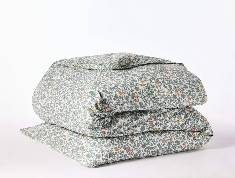 Organic Print Percale Duvet Cover