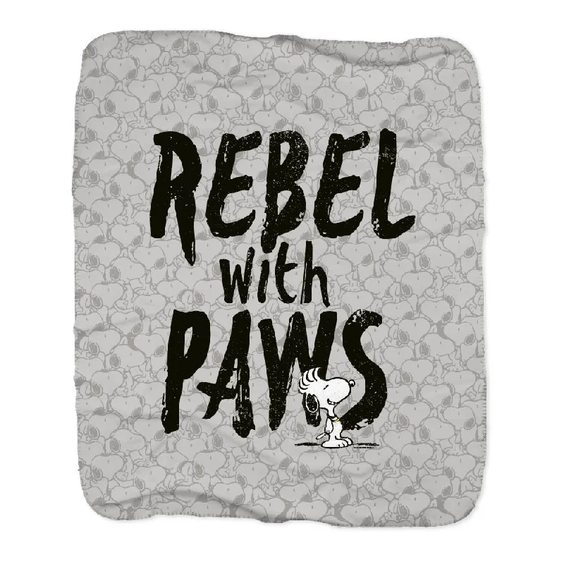 Snoopy Rebel With Paws Sherpa Blanket