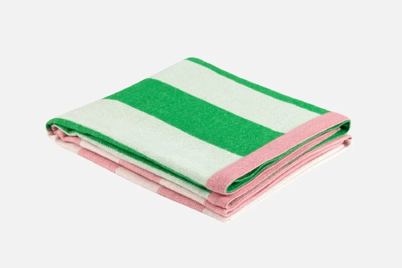 Stripe Pink / Green Throw