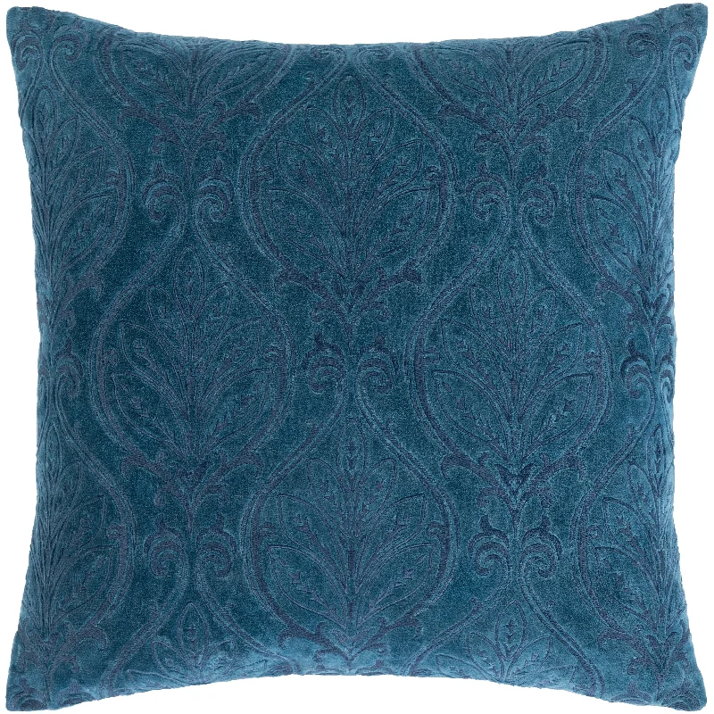 Talan Velvet Damask Embroidered Throw Pillow