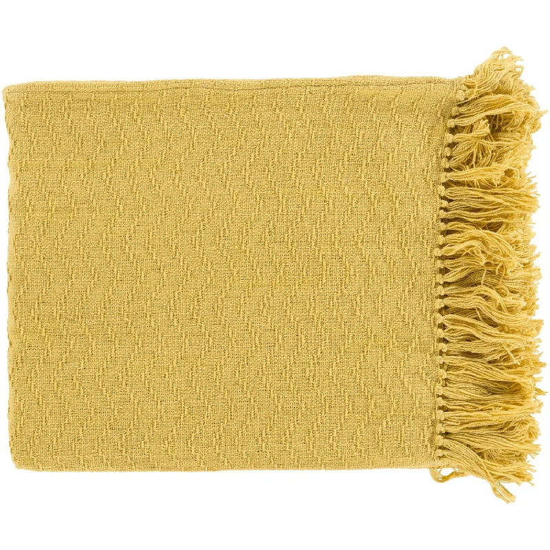 Thelma Throw Blankets in Bright Yellow Color