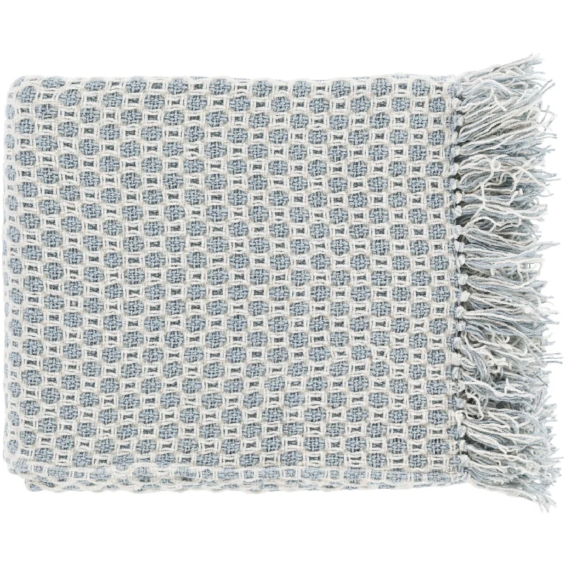 Trestle Throw Blankets in Denim Color