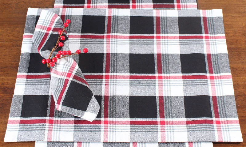 Winter Plaid Black, Red, Cream Placemat PM044019