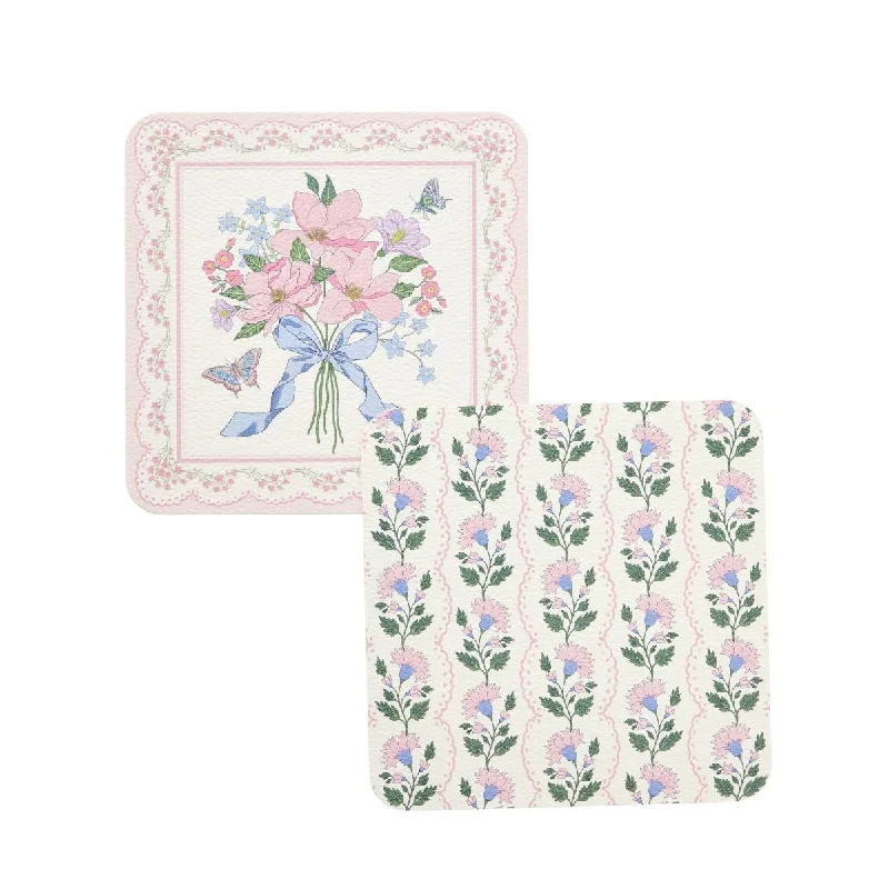 Blush Bouquet Square Coasters