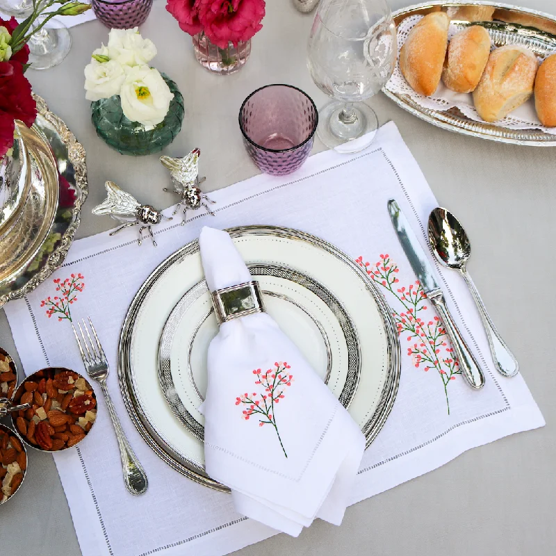 Cherry blossom placemats and napkins, set of 4