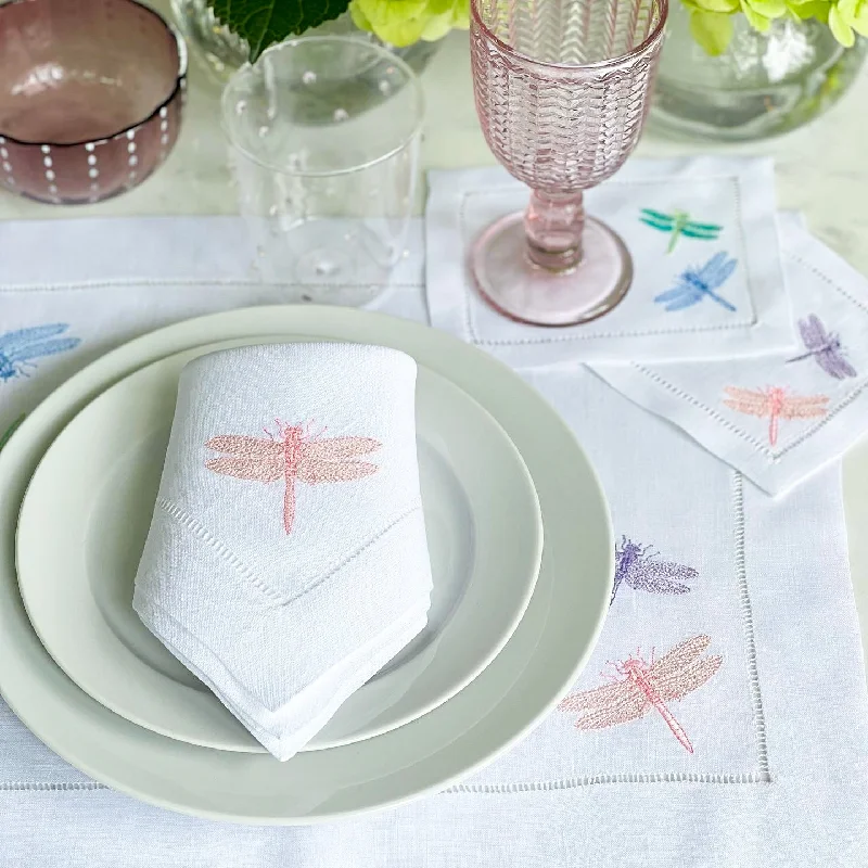 Dragonflies placemats and napkins, set of 4