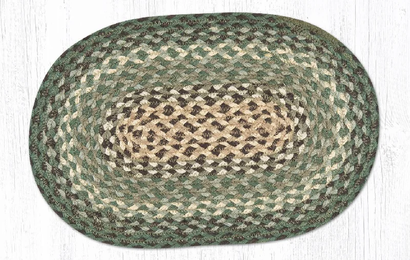 Earth Rugs MS-13 Dark Green Oval Swatch 10``x15``