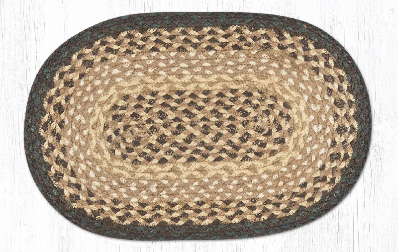 Earth Rugs MS-17 Chocolate/Natural Oval Swatch 10``x15``