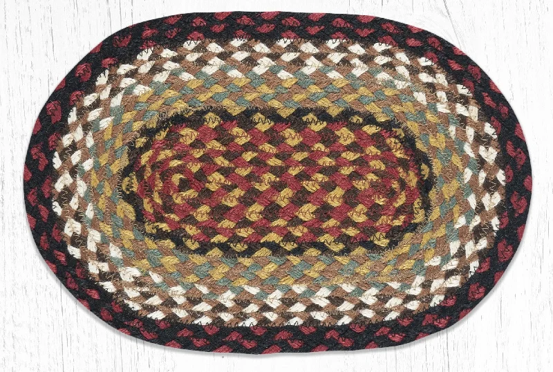 Earth Rugs MS-19 Burgundy/Mustard Oval Swatch 10``x15``