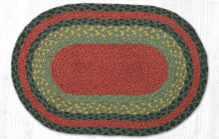 Earth Rugs MS-238 Burgundy/Olive/Charcoal Oval Swatch 10``x15``