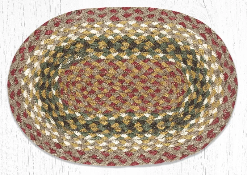 Earth Rugs MS-24 Olive/Burgundy/Gray Oval Swatch 10``x15``