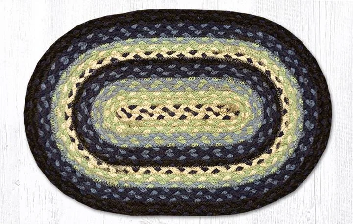 Earth Rugs MS-312 Blueberry/Cream Oval Swatch 10``x15``