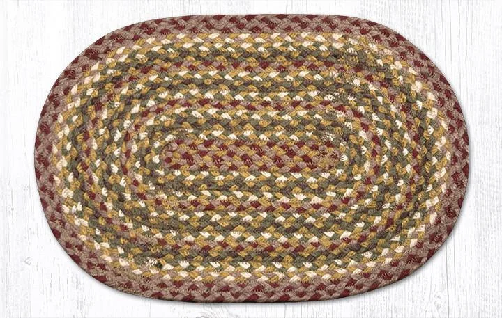 Earth Rugs MS-324 Olive/Burgundy/Gray Oval Swatch 10``x15``