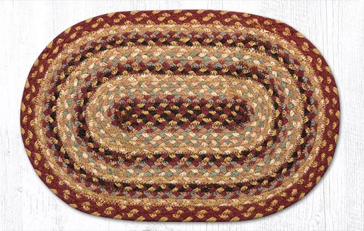 Earth Rugs MS-357 Burgundy/Gray/Cream Oval Swatch 10``x15``