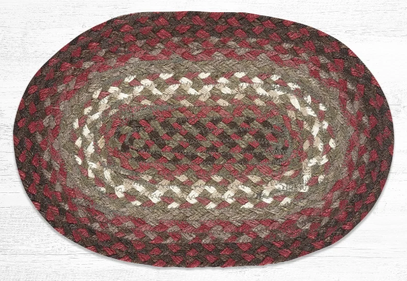 Earth Rugs MS-785 Taupe/Rose/Burgundy Oval Swatch 10``x15``