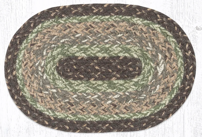 Earth Rugs MS-9-110 Moss Bark Oval Swatch 10``x15``