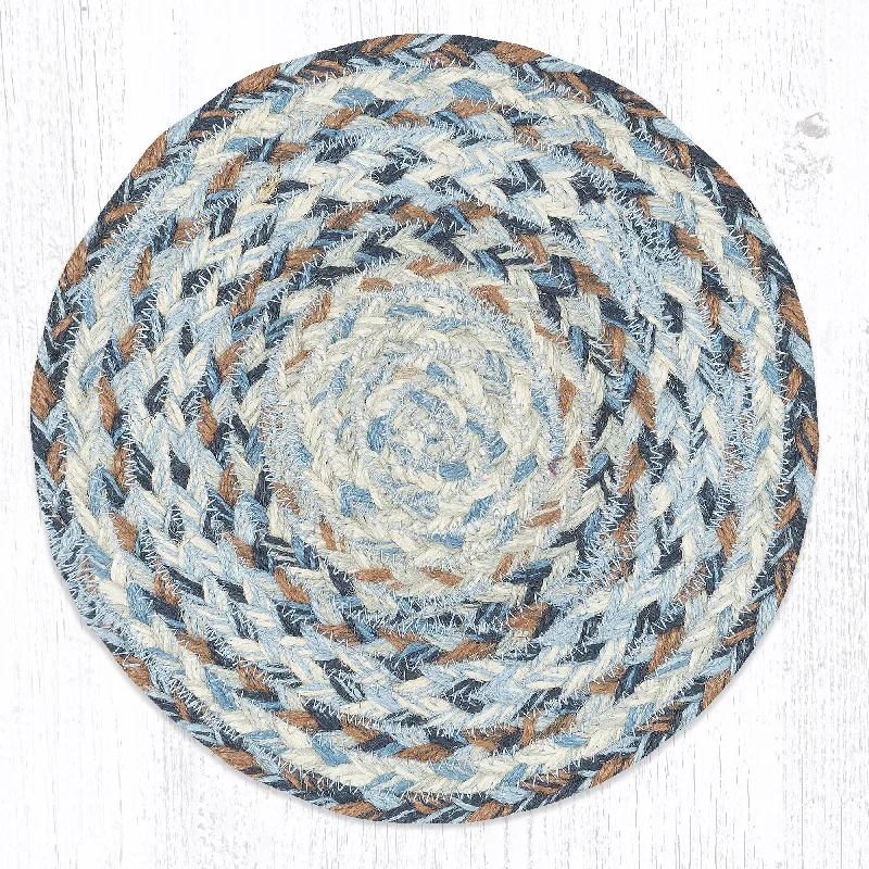 Earth Rugs MS-9-119 Denim Round Swatch 10``x10``