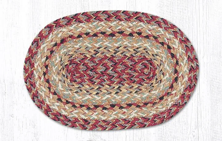 Earth Rugs MS-9-95 Burgundy Oval Swatch 10``x15``