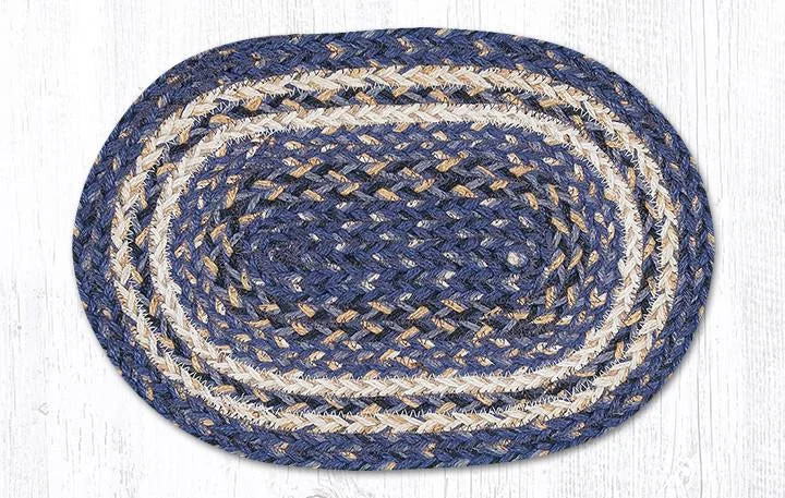 Earth Rugs MS-9-97 Deep Blue Oval Swatch 10``x15``