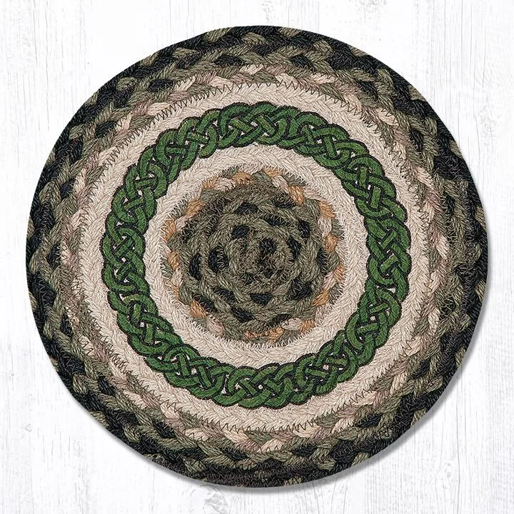 Earth Rugs MSPR-116 Irish Knot Printed Round Trivet 10``x10``