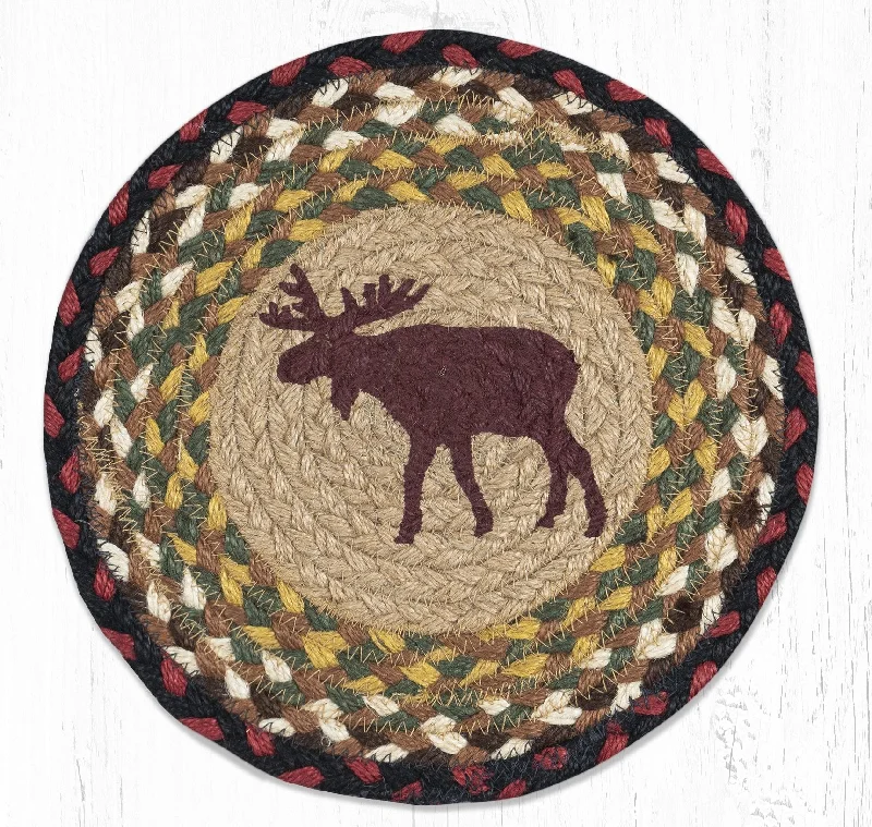 Earth Rugs MSPR-19 Moose Printed Round Trivet 10``x10``